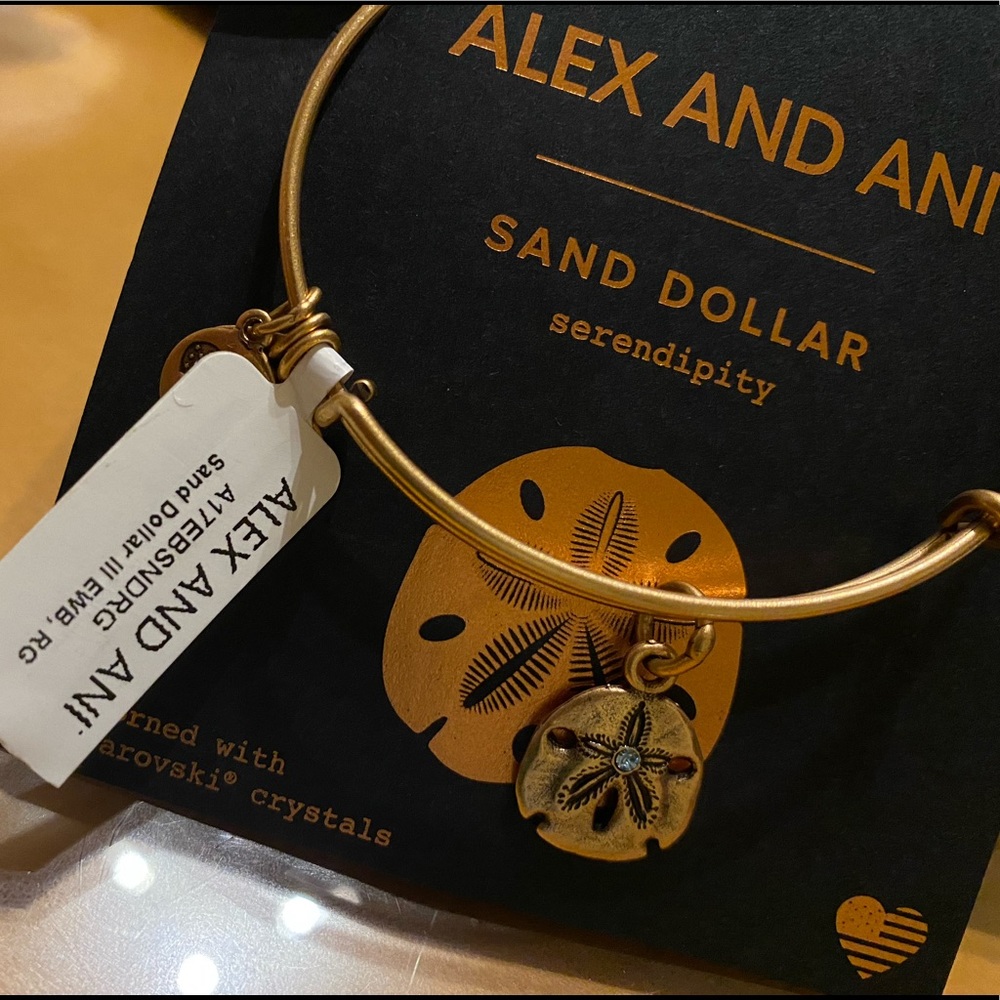 Alex and Ani Sand Dollar Charm Bangle Bracelet - Picture 2 of 2